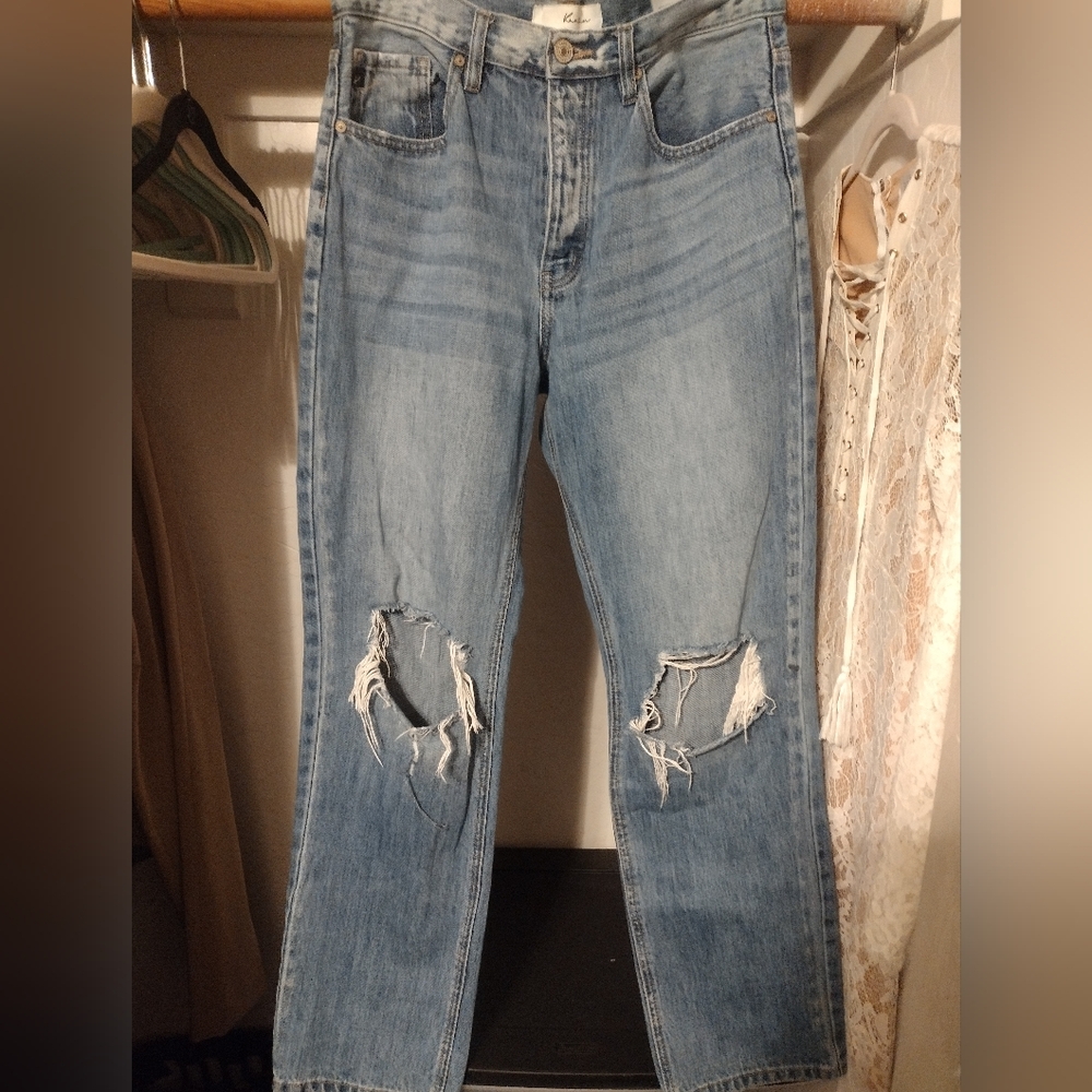 KanCan Medium Blue Ripped Boyfriend Jeans